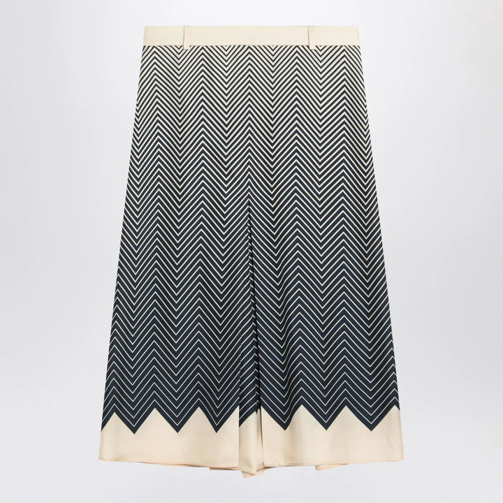 Valentino - Blue/ivory silk skirt Brand Skirts 40  IT