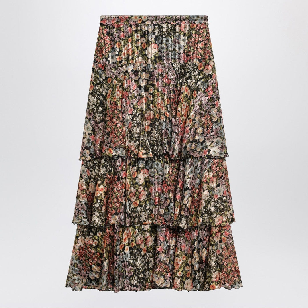 Skirts 40  IT Valentino - Silk tiered skirt with floral print Brand
