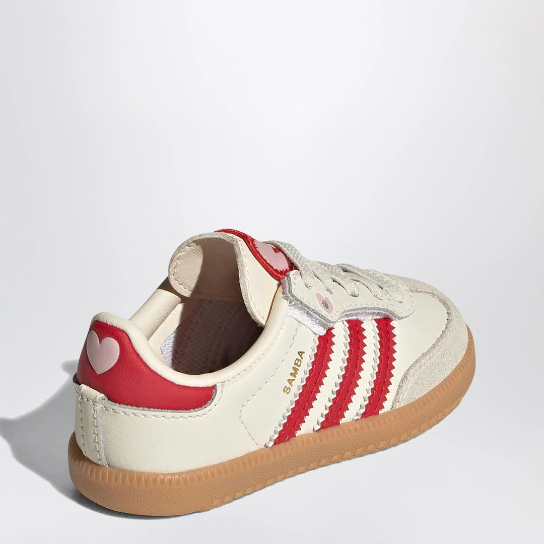 adidas Originals - Cream White/Better Scarlet/Gum Samba trainers with elastic laces Brand Sneakers