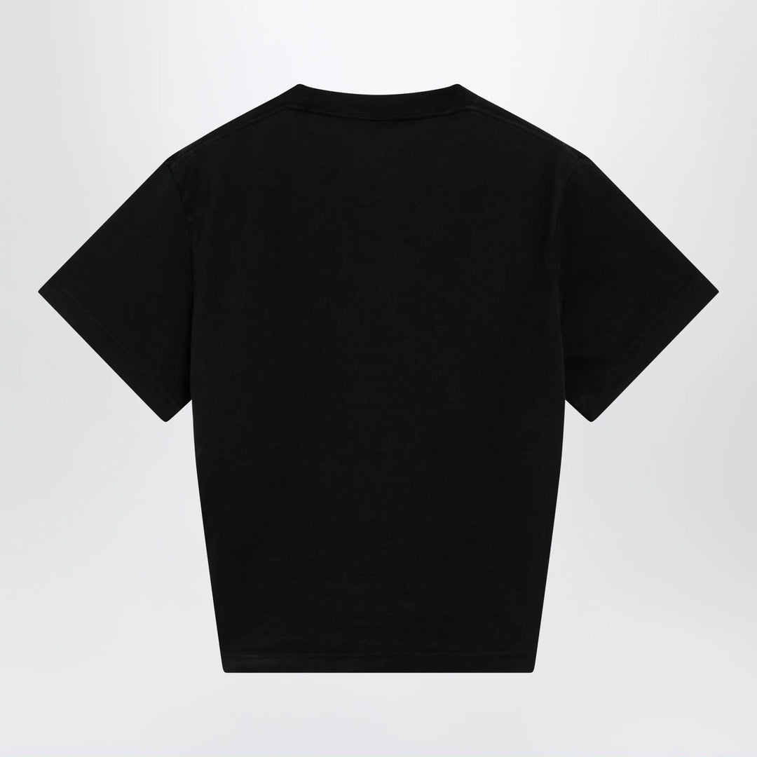 Balenciaga - Black cropped T-shirt with logo print Brand T-Shirt