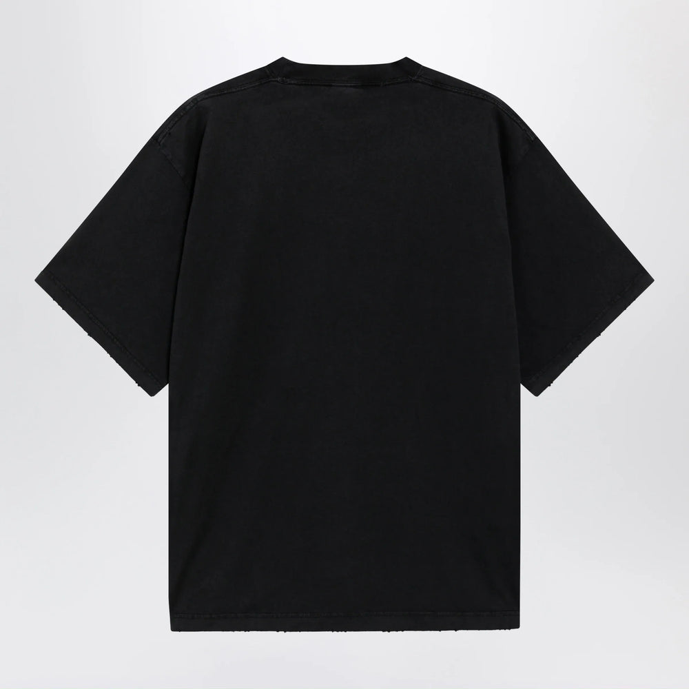 Balenciaga - Black faded oversized T-shirt with logo print Brand T-Shirt