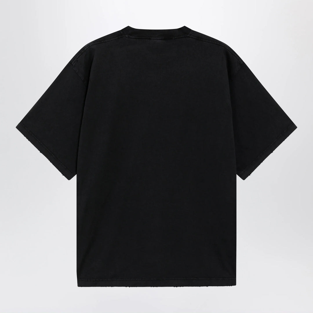 Balenciaga - Black faded oversized T-shirt with logo print Brand T-Shirt