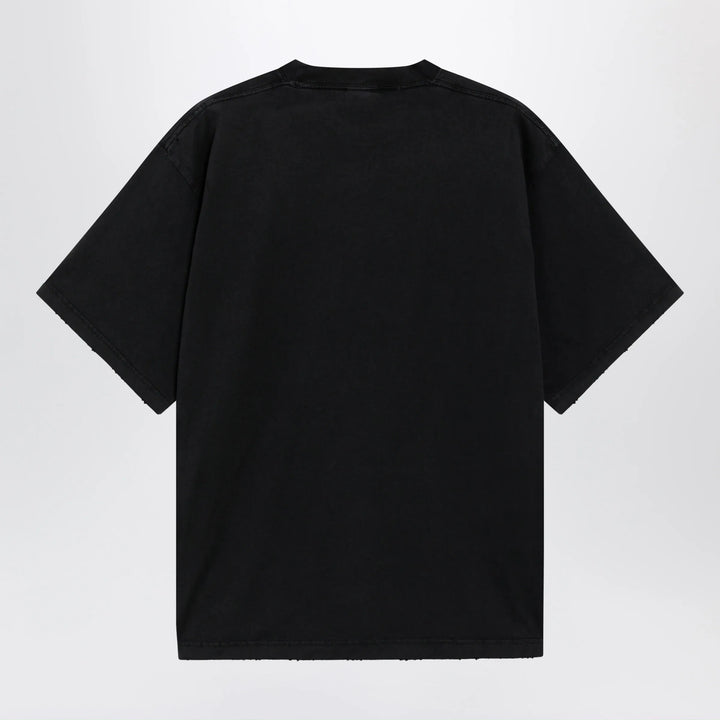 Balenciaga - Black faded oversized T-shirt with logo print Brand T-Shirt