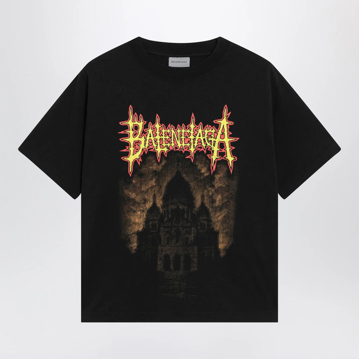 Balenciaga - Sacré Cœur print medium-fit cotton T-shirt in black Brand T-Shirt S