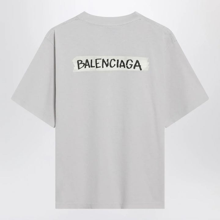 Balenciaga - White Masking Tape T-shirt, medium fit Brand T-Shirt