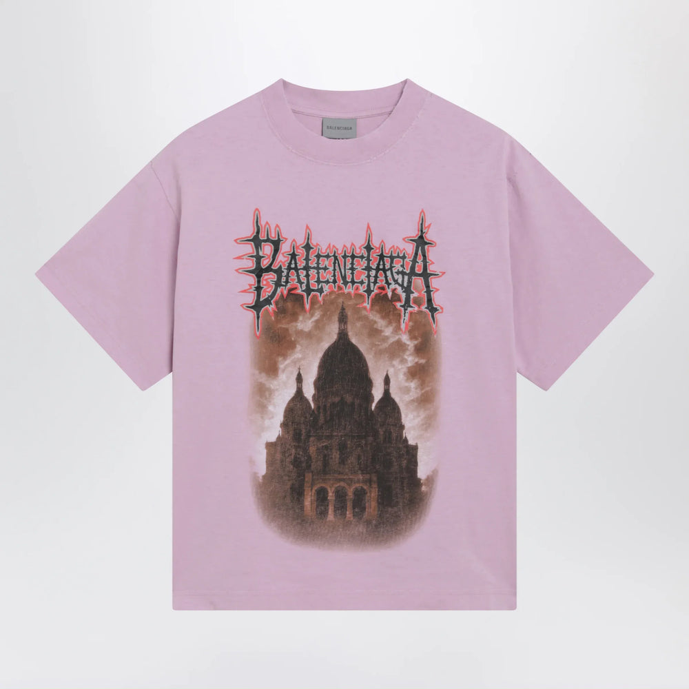 Balenciaga - Women's Sacré Cœur T-shirt in jersey, old pink Brand T-Shirt XS