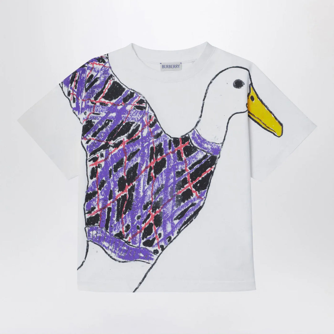 Burberry - White cotton T-shirt with print Brand T-Shirt 6