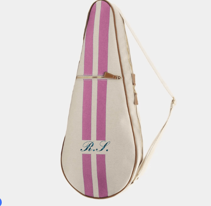 My Style Bags Personalised Glamour Tennis Bag - 08nt Stripes Pink Brand Tennis Bag
