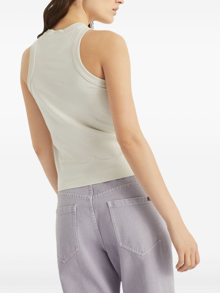 Brunello Cucinelli Topwear L Brunello Cucinelli Beige Top Brunello Cucinelli Beige Neck Top – Elegant Italian Craftsmanship Brand