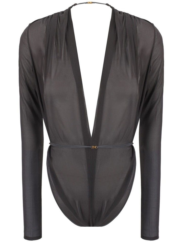 Saint Laurent Topwear 36 Saint Laurent Top Black Saint Laurent Black Silk Top | Plunging V-Neck at Italian Luxury Group Brand