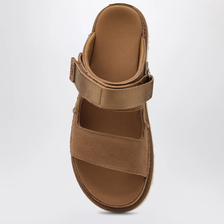UGG - Goldenstar Glide suede sandals in chestnut Brand