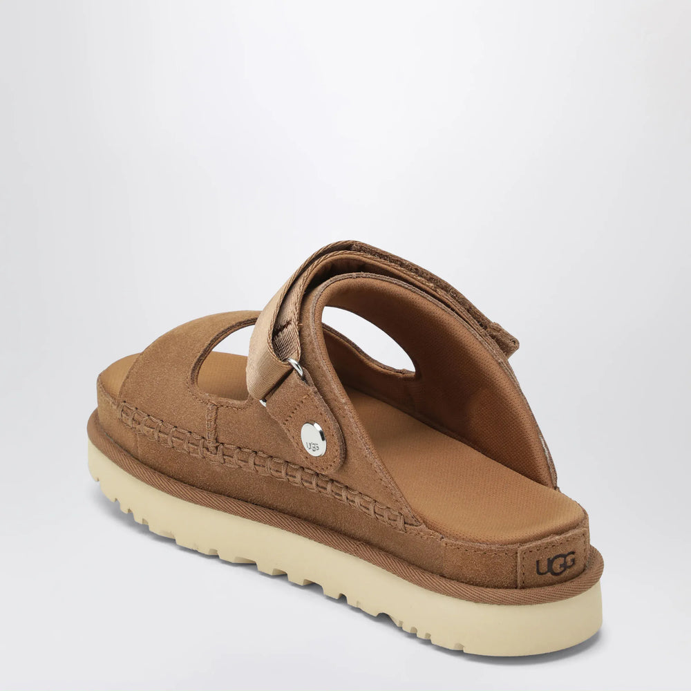 UGG - Goldenstar Glide suede sandals in chestnut Brand