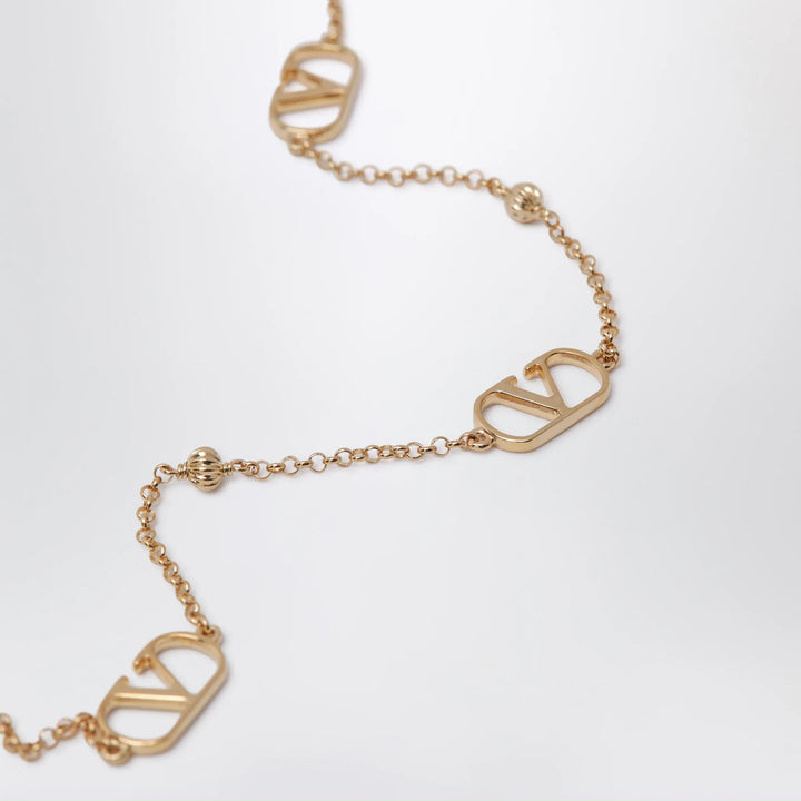 Valentino Garavani - VLogo Signature Necklace in Gold-Tone Metal Brand U