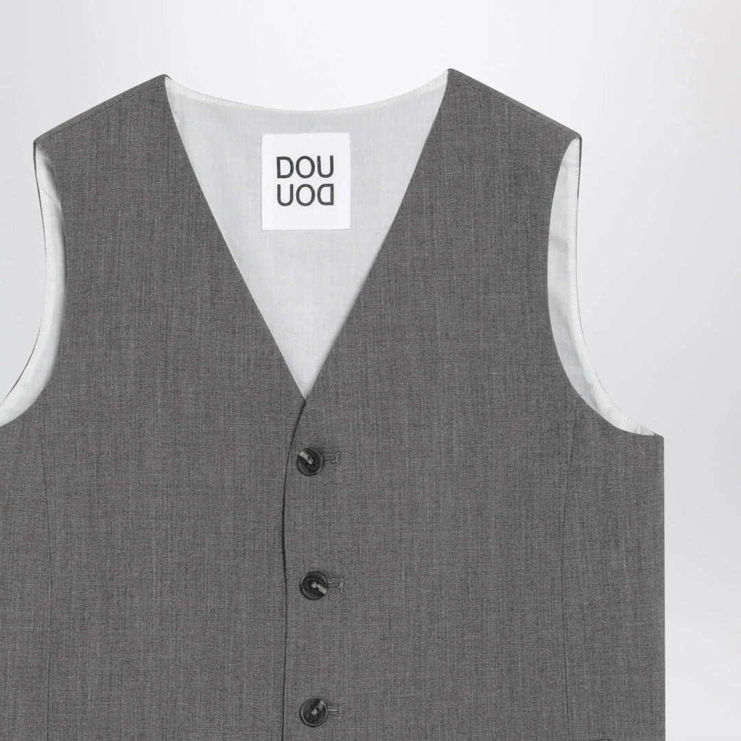 Douuod - Grey single-breasted vest Brand Vests 8