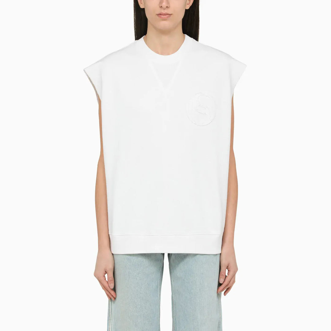 Stella McCartney - White cotton over vest with logo Brand Vests M