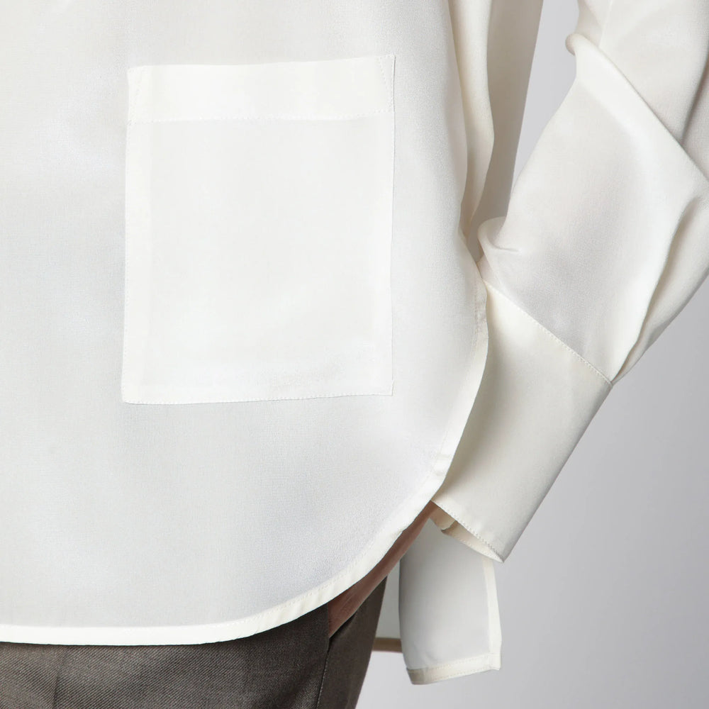 Victoria Beckham - Ivory Silk V-Neck Blouse Brand