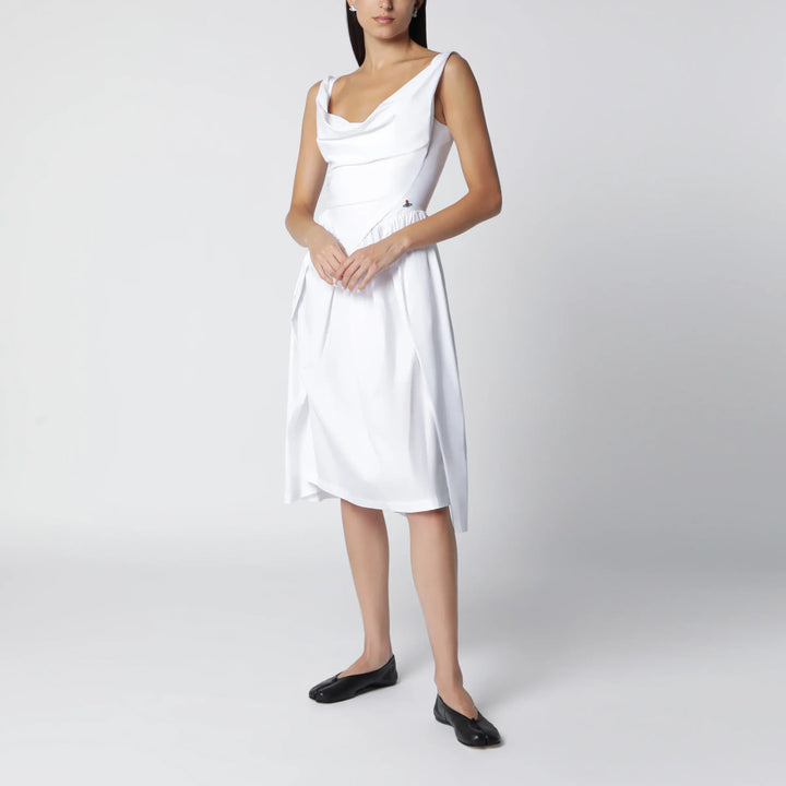 Vivienne Westwood - Sunday midi cotton poplin dress in white Brand 38  IT