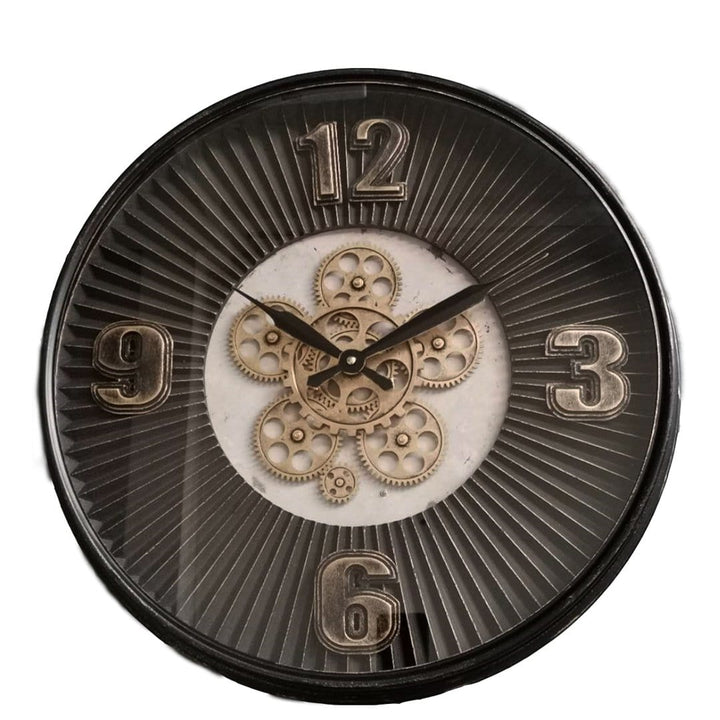 Chilli Wall Clock Aviator Gold Round Maxim Ribbed Exposed Gear Clock Brand