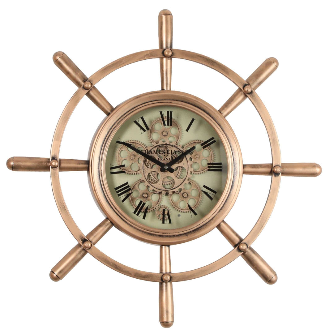 Chilli Wall Clock Nemo Round Nautical Wall Clock Rose Gold Copper Brand