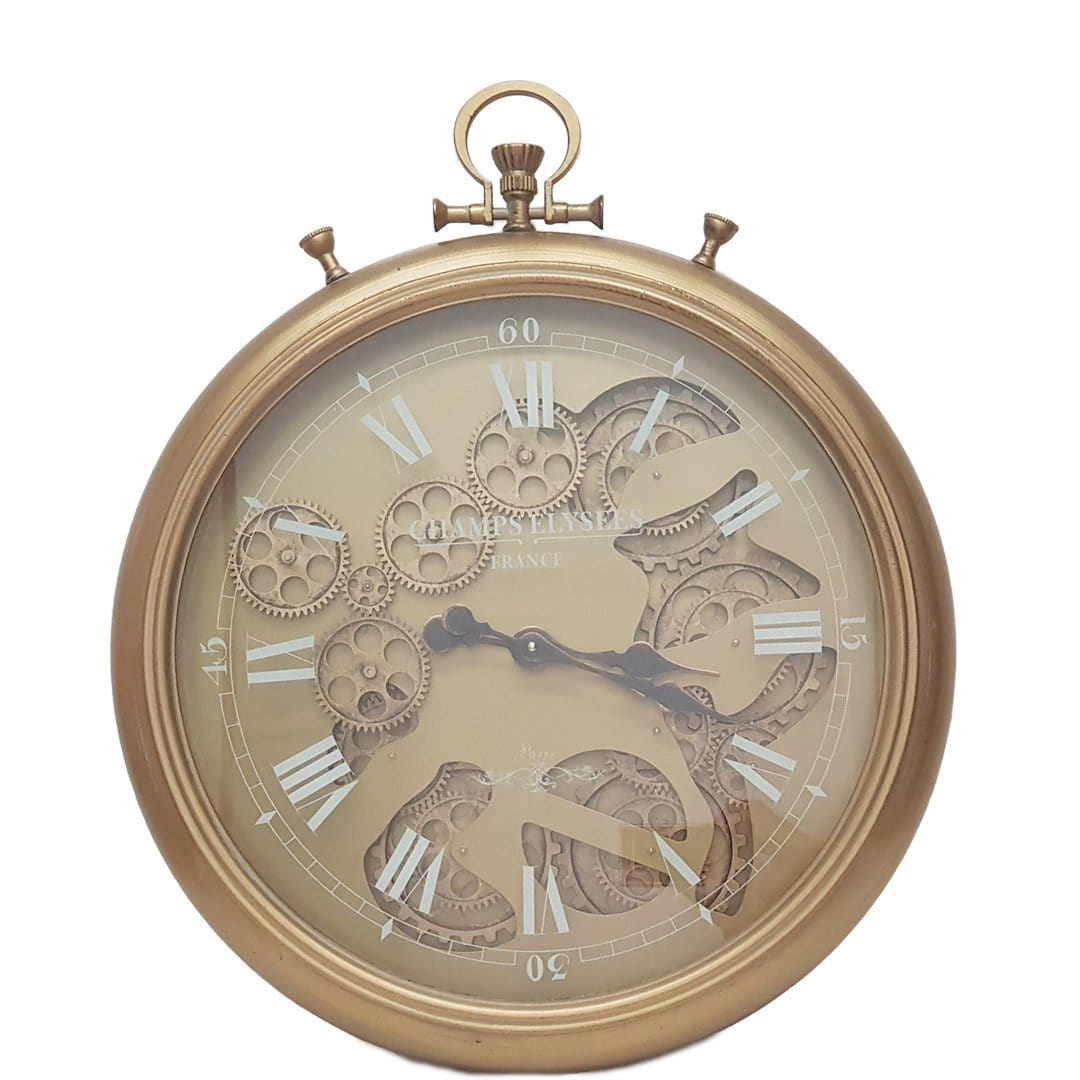 Chilli Wall Clock Ulysse French Stopwatch moving cogs wall clock - gold Brand