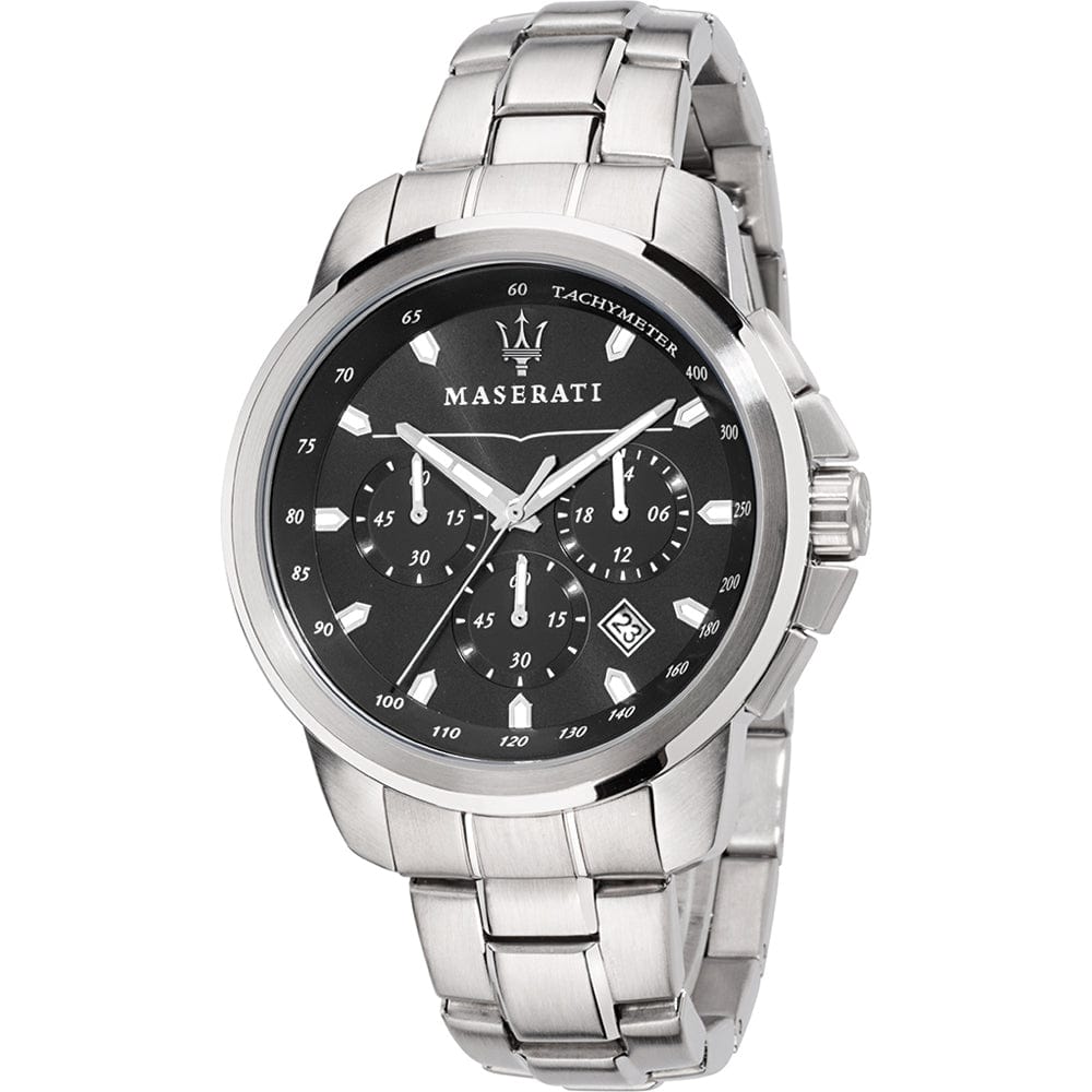 Maserati Watch Successo 44mm Silver Watch Chronograph With Black DIal Successo 44mm Silver Watch Chronograph With Black DIal I Just Buy It Brand