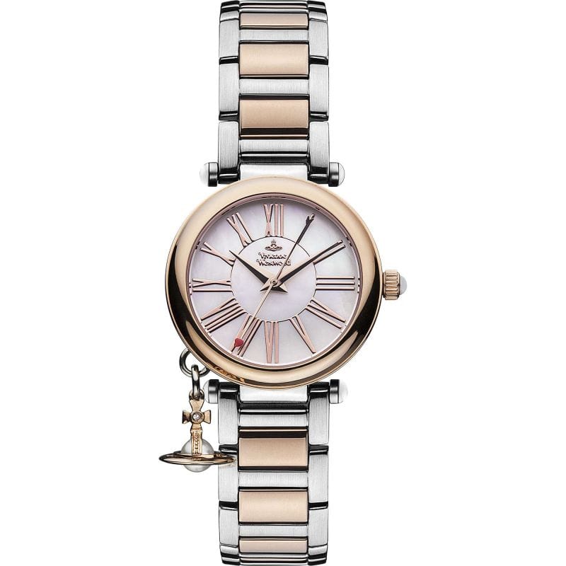 Vivienne Westwood Watch Vivienne Westwood Mother Orb Two Tone Watch Rose Gold With Charm Vivienne Westwood I Women's Designer I Mother Orb Rose Gold Brand