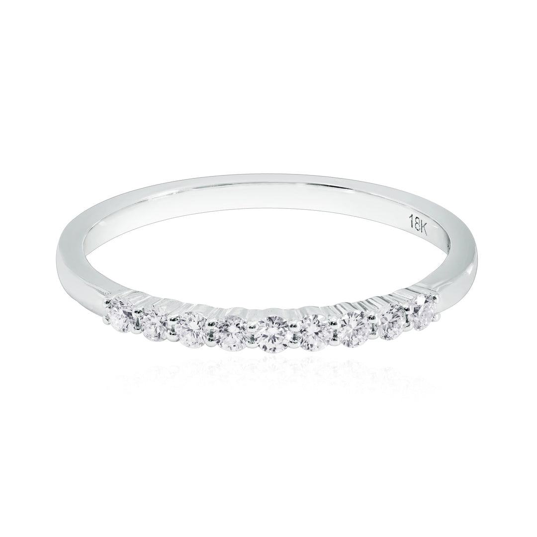 LEIBISH White Diamond Nine-Stone Band Ring