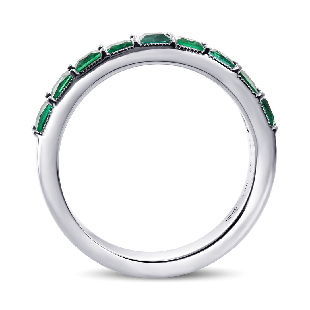 LEIBISH 1.16ct Princess Emerald Full Eternity Band Ring