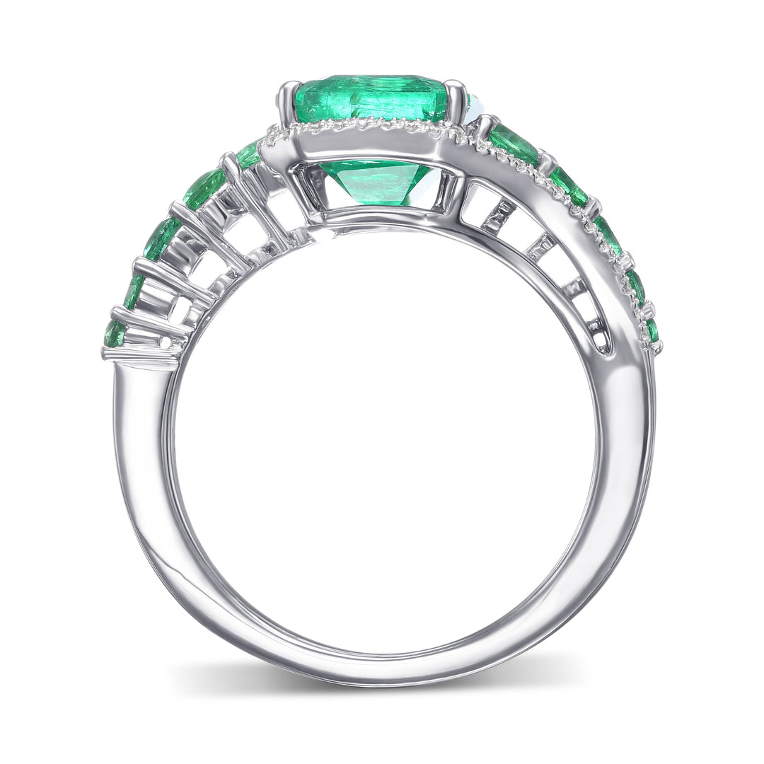 LEIBISH 3.75ct Muzo Emerald &amp; Diamond Couture Ring