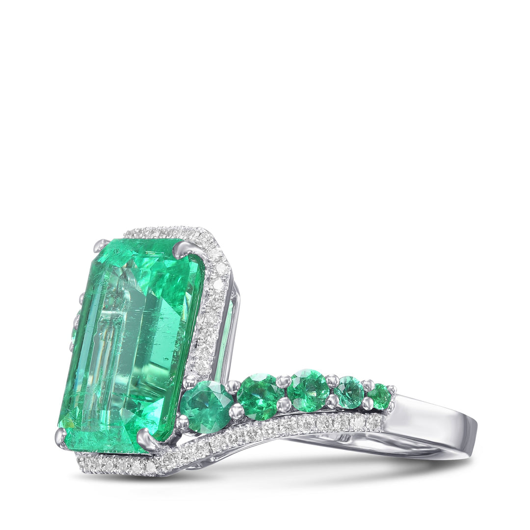 LEIBISH 3.75ct Muzo Emerald &amp; Diamond Couture Ring