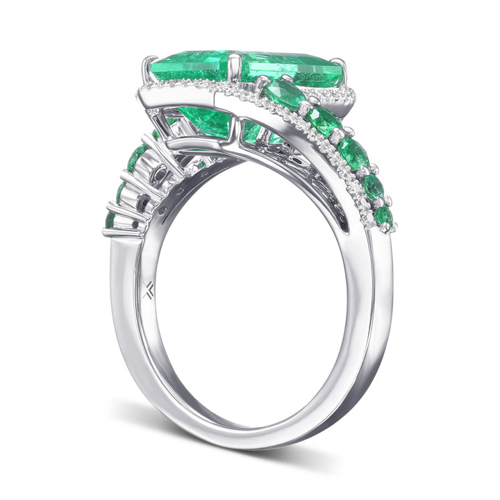 LEIBISH 3.75ct Muzo Emerald &amp; Diamond Couture Ring