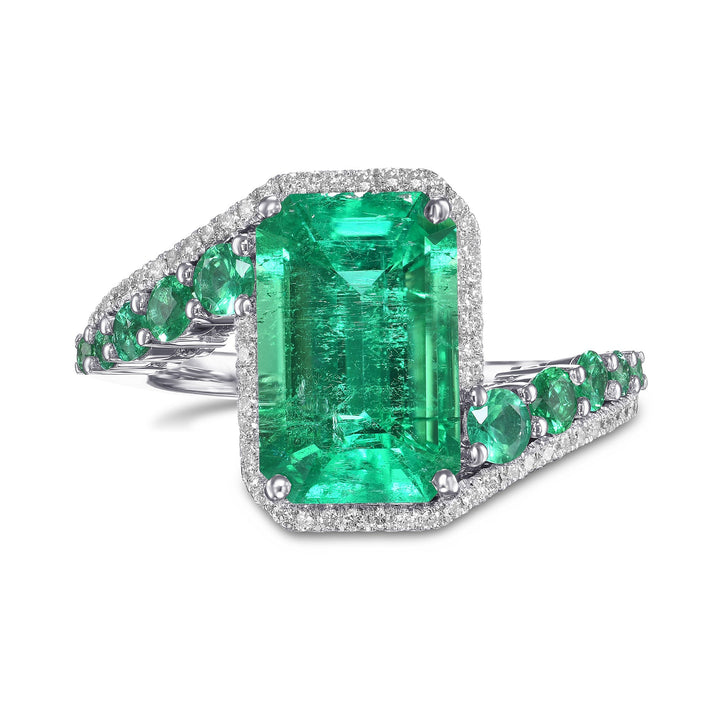 LEIBISH 3.75ct Muzo Emerald &amp; Diamond Couture Ring