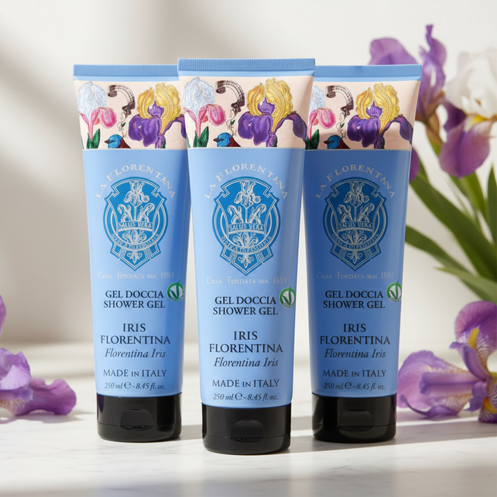 La Florentina Iris Shower Gel – 3 Pieces Natural Background