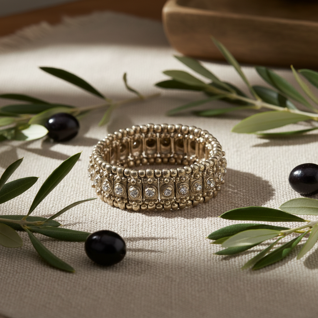Linen with Olive Branches