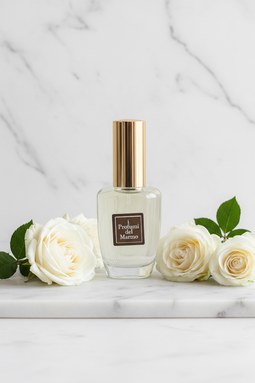 Marble & White Roses