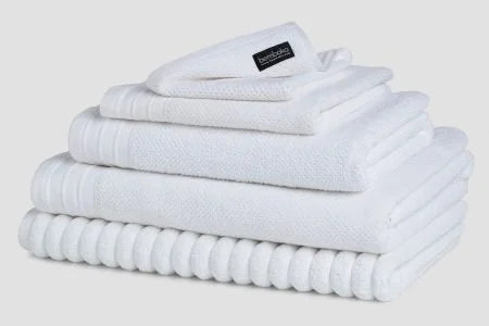 Bemboka Toweling 纯棉浴巾 - 提花白色